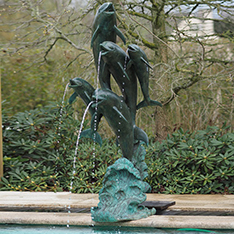 pool decorative casting bronze dolphin water fountain statue